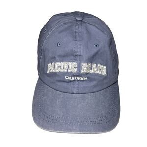 Pacific Beach California Cap Hat Blue One Size Adjustable 100% Cotton